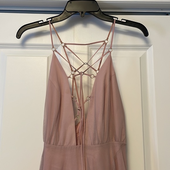 Grey pink tulle formal dress - Picture 2 of 3